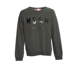 MSGM Green crewneck sweater with logo